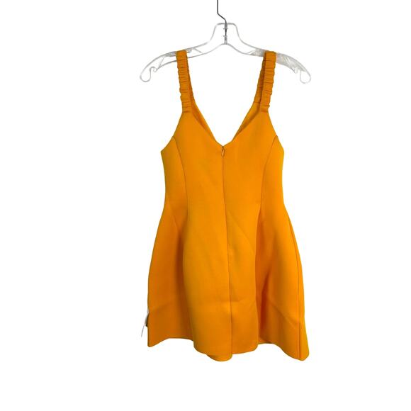 ASOS DESIGN Petite Gold Ruched Skater Mini Dress - 6P - Picture 3 of 9